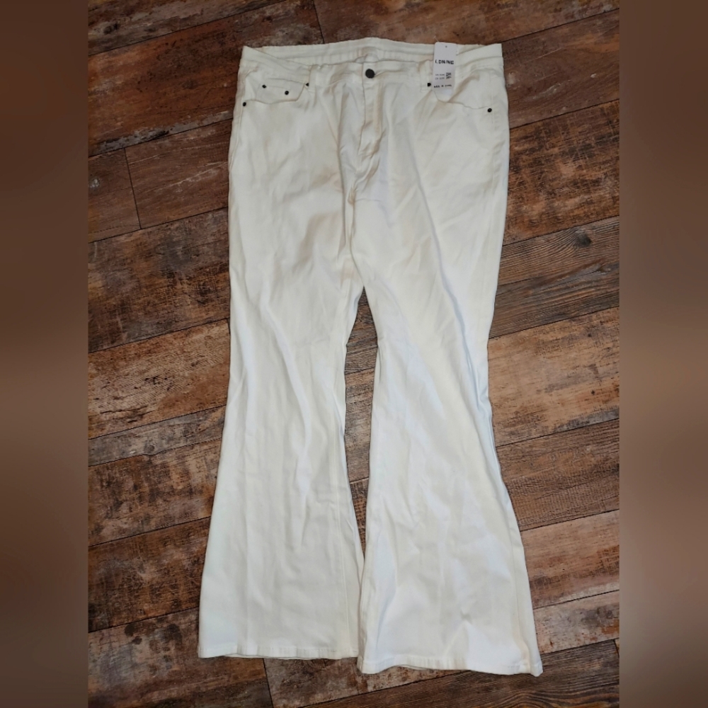 White Flare Leg Jeans 2XL